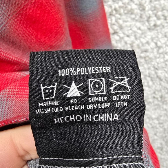 Dixxon Flannel Shirt Mens 4XL Red Gray Shadow Plaid Button Up Form and Function - Picture 6 of 11